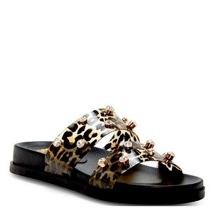 Vince Camuto
Partha Leopard Jeweled Slide Sandals